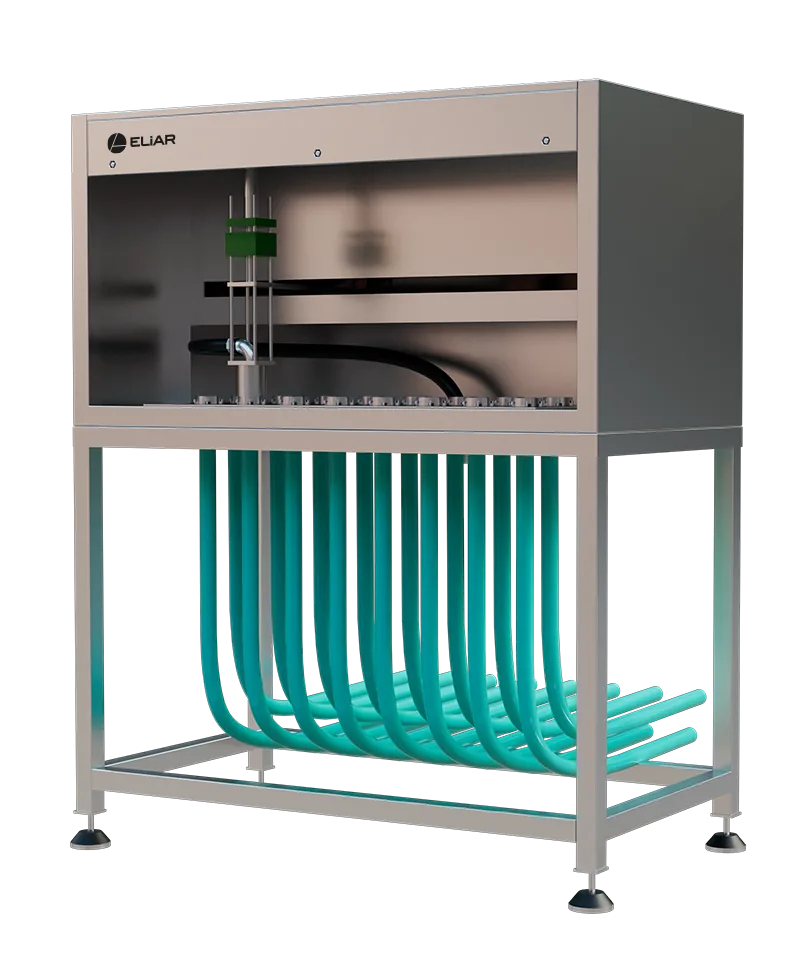 Eliar dyestuff distribution unit with its dye lines